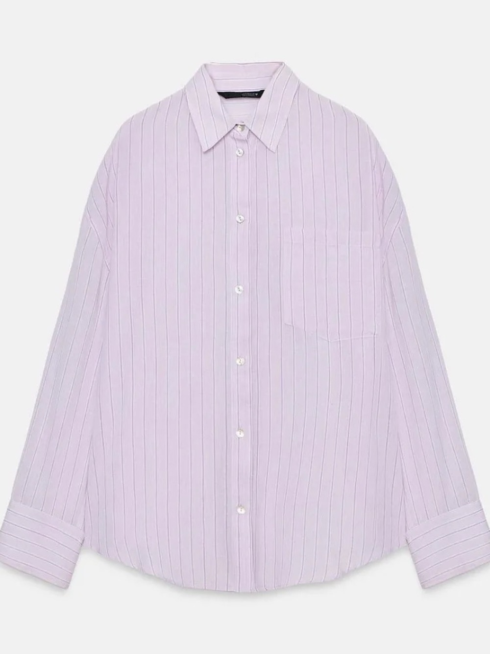 Lilac Cotton Stripe Button-Up Shirt